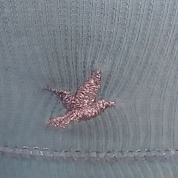 Aerie Y2K Light Blue / Green ribbed tank top Silver Stitching with Silve… - Picture 5 of 7